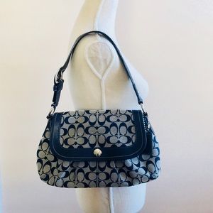🌟COACH Vintage Pleated RARE Navy/Gray